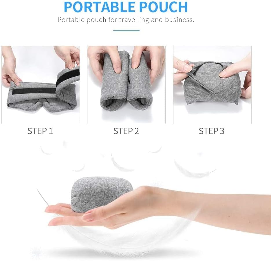 FRESHME Deluxe Cotton Sleep Mask Gift Set - 100% Blackout Large Comfortable Blindfold Adjustable Eye Mask Pillow in Gift Box for Men Women Side Sleeper Travel Meditation Airplane