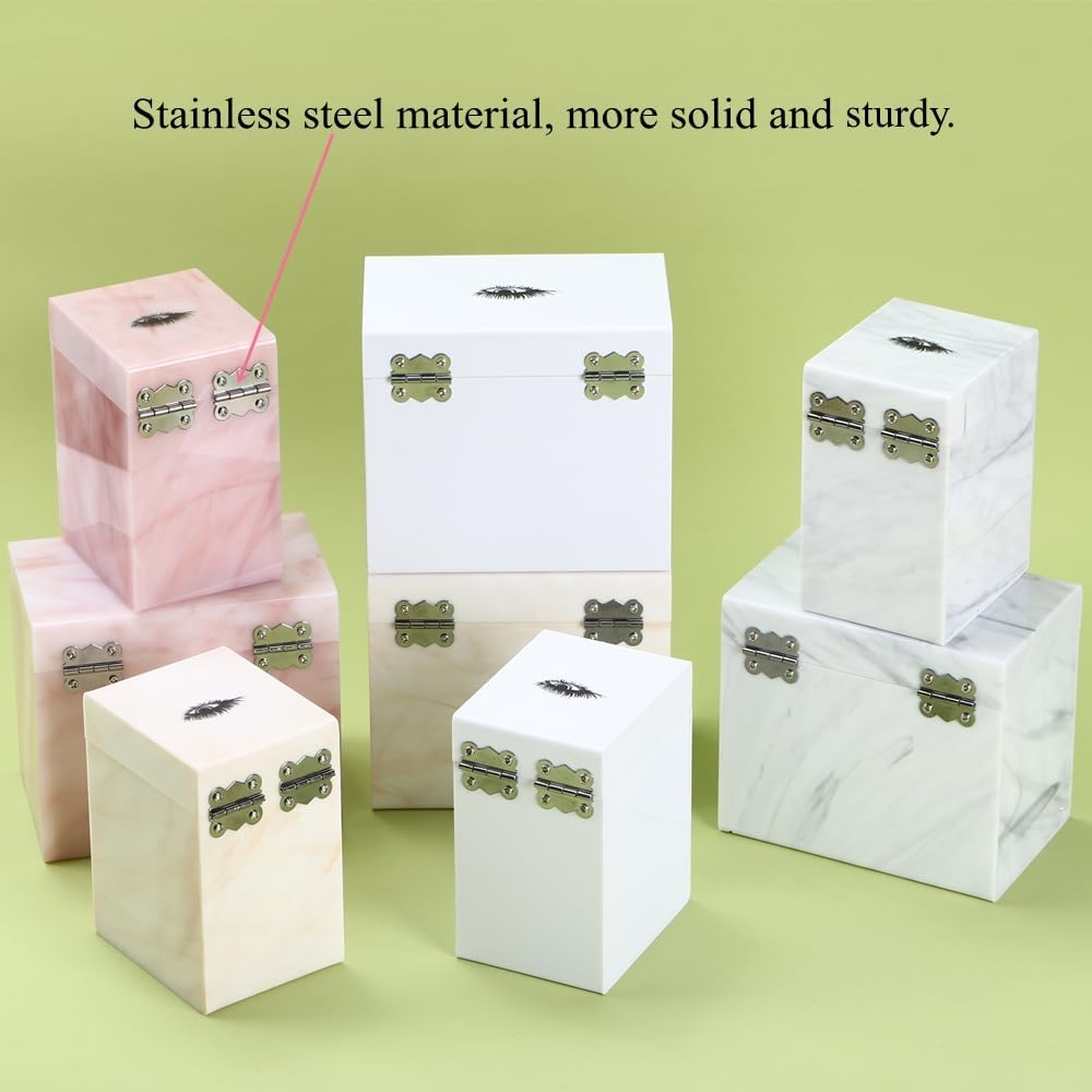 10 Layers Acrylic Eyelash Storage Box, Makeup Eyelashes Extension Close-Packed Display with 10 Pallets, Grafting False Eyelashes Glue Pallet Holder Display Organizer (White)