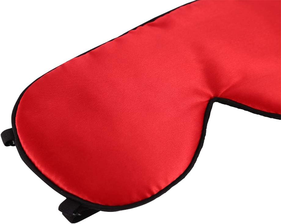 ALASKA BEAR Sleep Mask 2 Straps, Mulberry Silk, Twin Thin Elastic Bands Stay Put All Night, Super-Smooth Slim Eye Mask Two Adjustable Head Strings and Nose Baffle(Red)