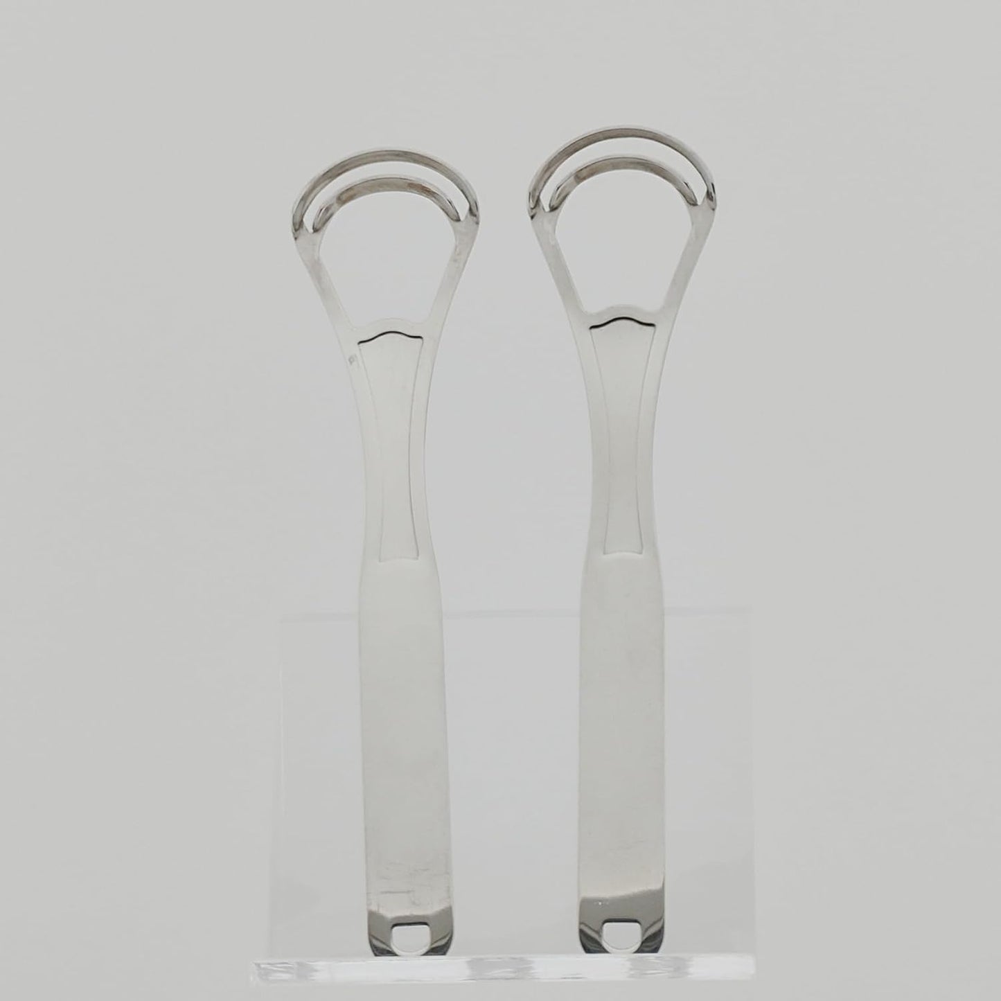 Tongue Scrapers Cleaners Brushes Wide-head Double Blades Scrapers For Oral Care 2PCS, Platinum Color