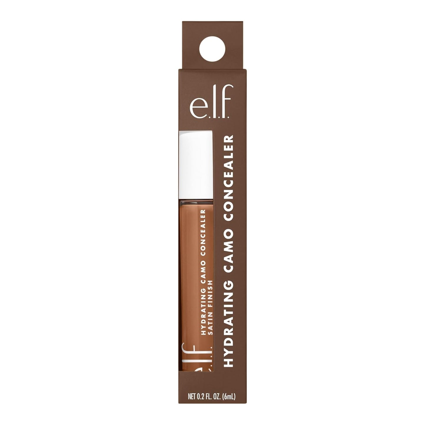 e.l.f. Hydrating Camo Concealer, Covers Blemishes & Under-Eye Circles, Full-Coverage & Delivers A Satin Finish, Vegan & Cruelty-Free, Rich Cocoa