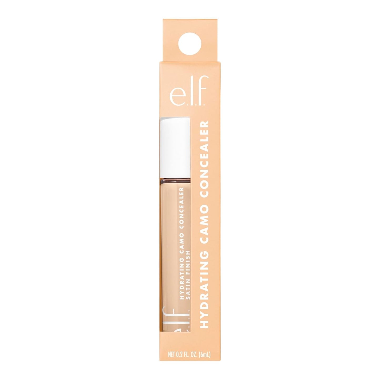 e.l.f. Hydrating Camo Concealer, Covers Blemishes & Under-Eye Circles, Full-Coverage & Delivers A Satin Finish, Vegan & Cruelty-Free, Light Sand