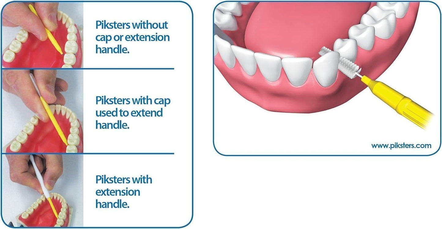Piksters Interdental Brushes, Size 0, Grey Handle