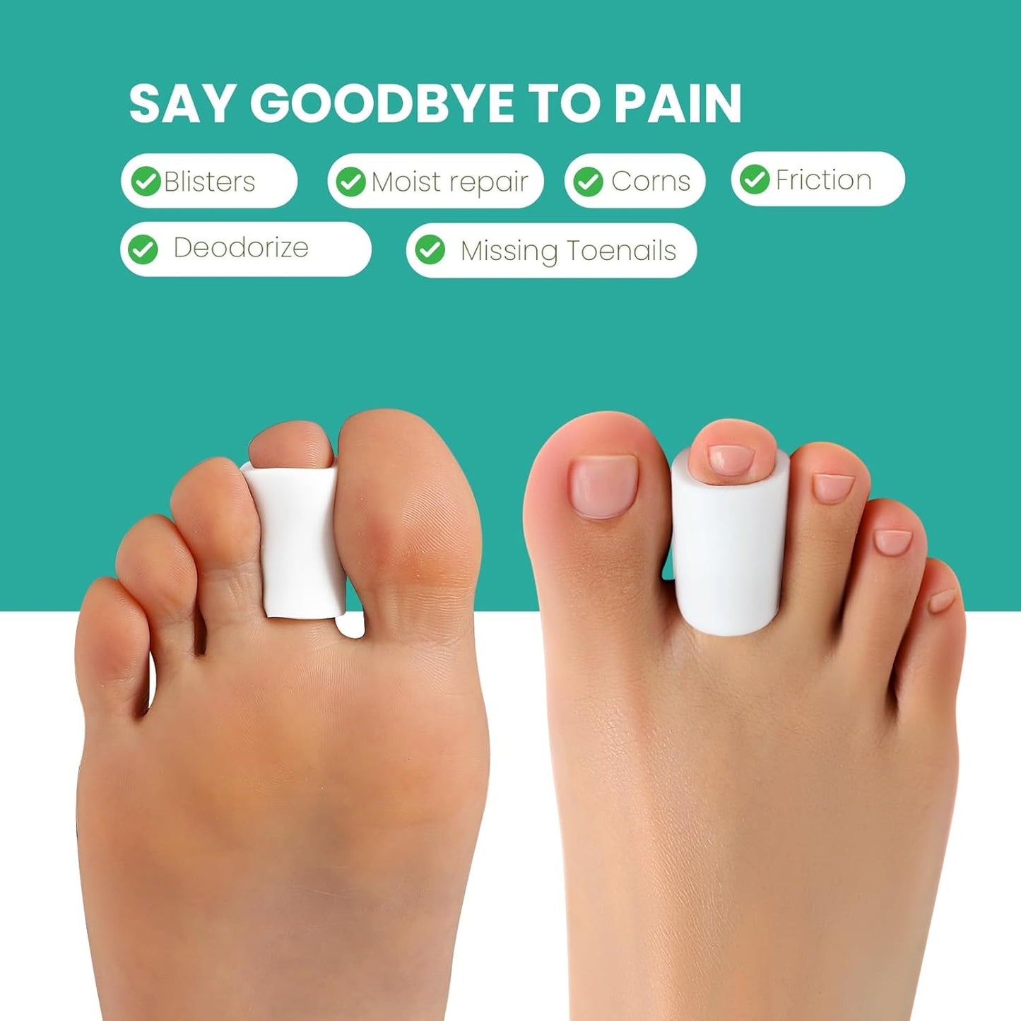 Welnove Toe Protectors – 12-Pack Silicone Toe Sleeve Toe Covers for Hammer Toes, Corns, Blisters, Toe Guards Sleeves and Toe Cushions for Pain Relief (Small)