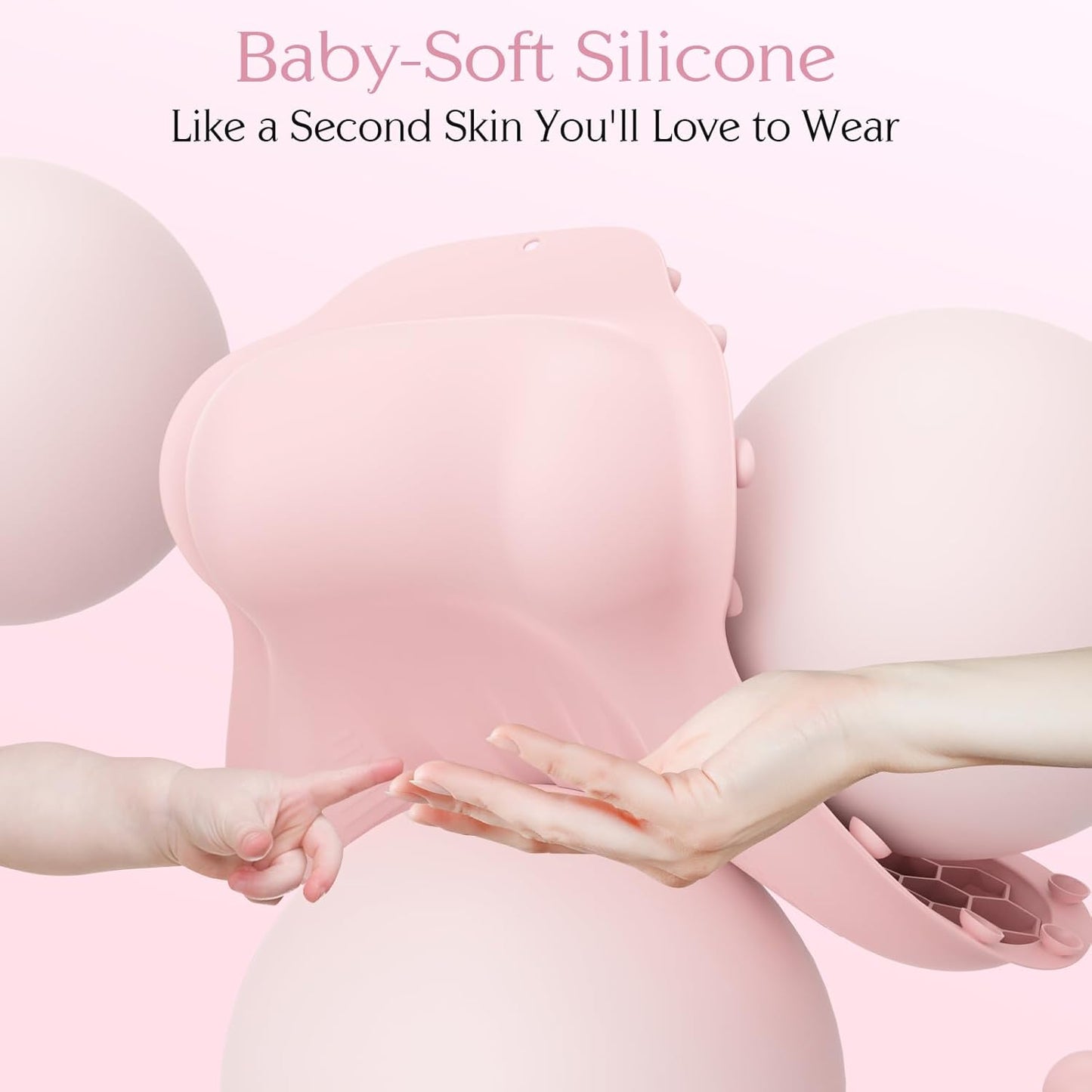 Silicone Bath Pillow, New Material Bath Pillows for Tub Head Neck and Back Support, Bath Tub Pillow with 4D Press Inflatable Airbag and Non-Slip Strong Suction Cups, Quick-Drying, Easy to Store, Pink