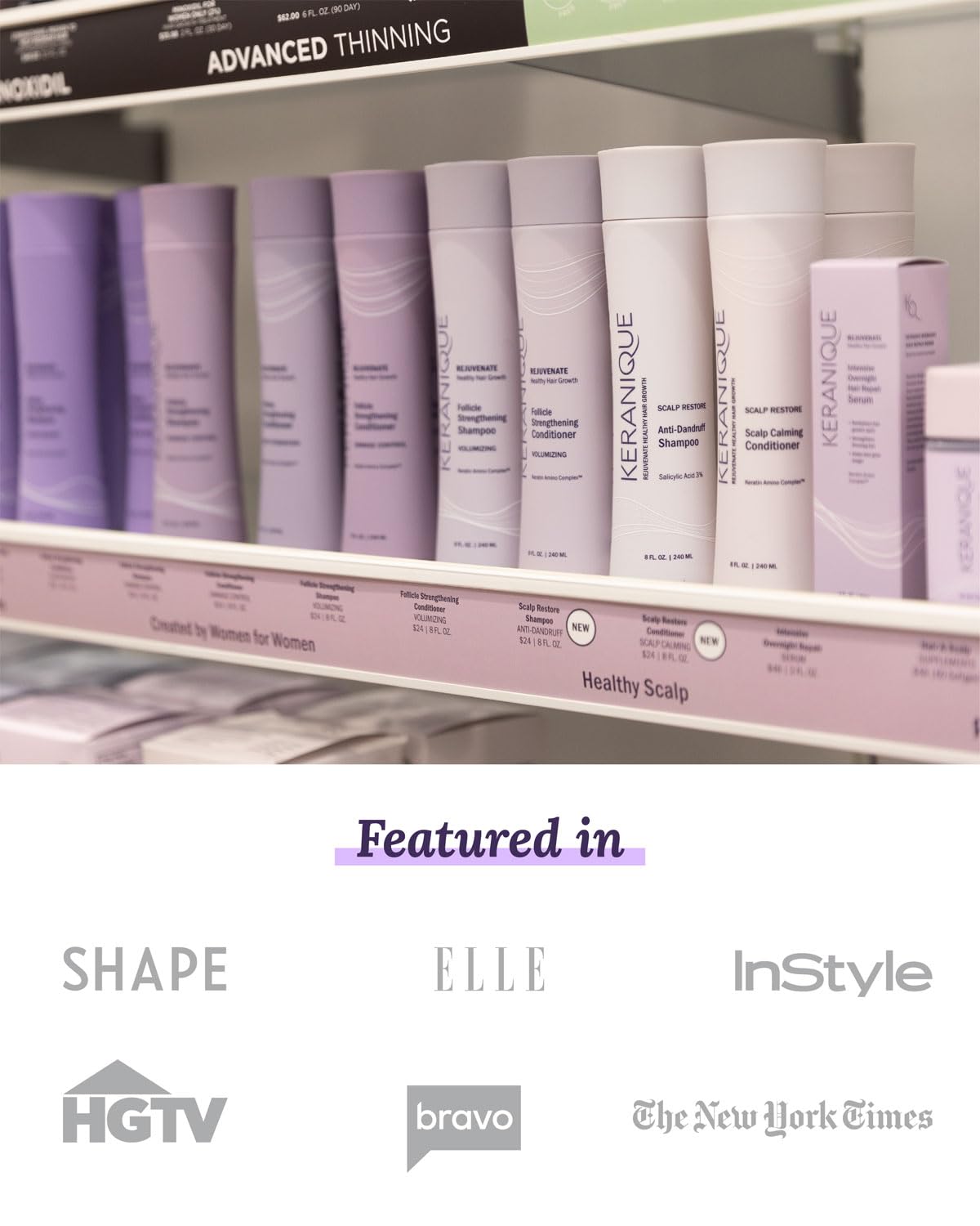 Keranique Volumizing Mousse for Women - Thickening and Styling Anti-Frizz Foam for Fine, Straight, Wavy, and Curly Hair