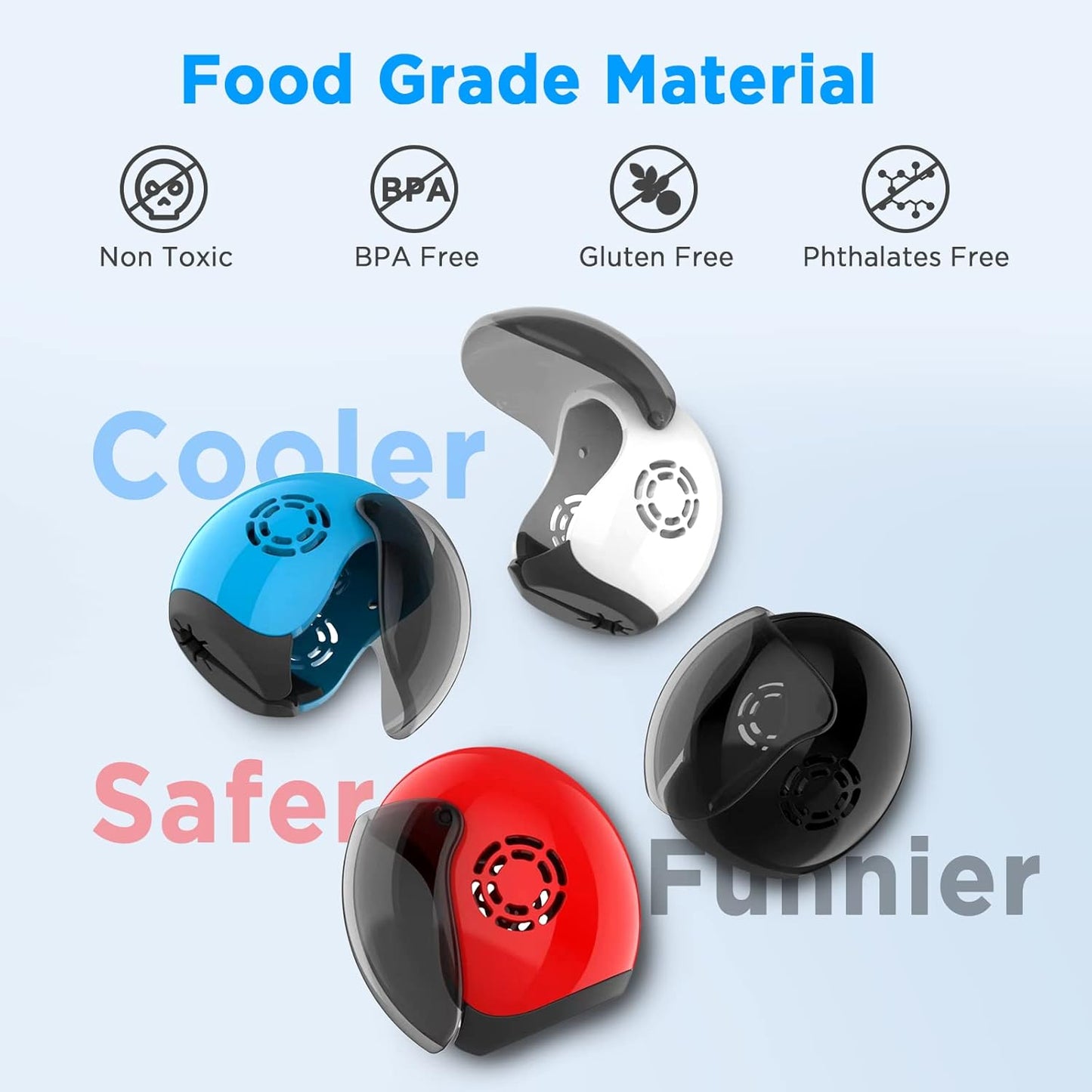 Helmet Toothbrush Covers Caps, Fits Most Manual and Electric Tooth Brushes, 4 Count (White, Black, Blue, Red)