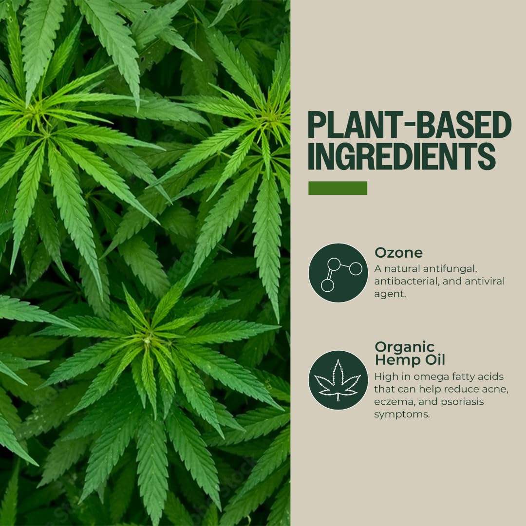 PurO3 Fully Ozonated Hemp Oil - Pure, Natural, Skin Care for Face & Body from Ozonated, Oxygenated Hemp Oil - Glass Jar, 2 oz