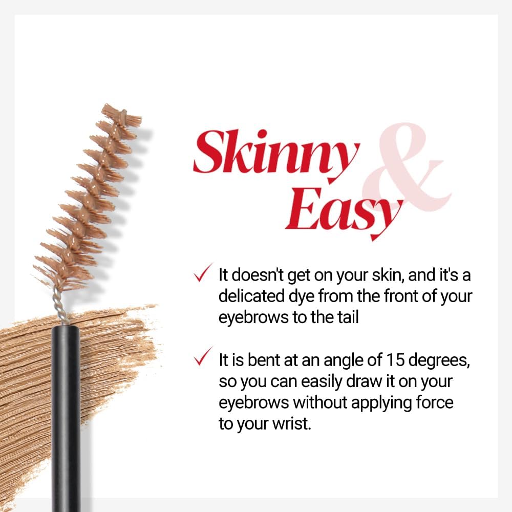 Espoir The Brow Color Fixing Cara #6 Rosy Brown 0.1 fl oz | Easy Fixing without Clumping | Long Lasting Smudgeproof Eyebrow Mascara | Soft Mood Coloring Tinted Gel | Korean Eye Makeup