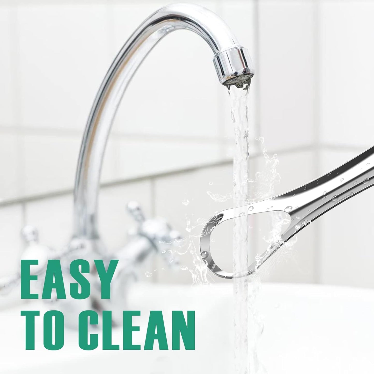 RONAVO Tongue Scraper for Kids, Children, Adult, Stainless Steel Tongue Cleaner Reduce Bad Breath, with Handy Case, 2 Colors