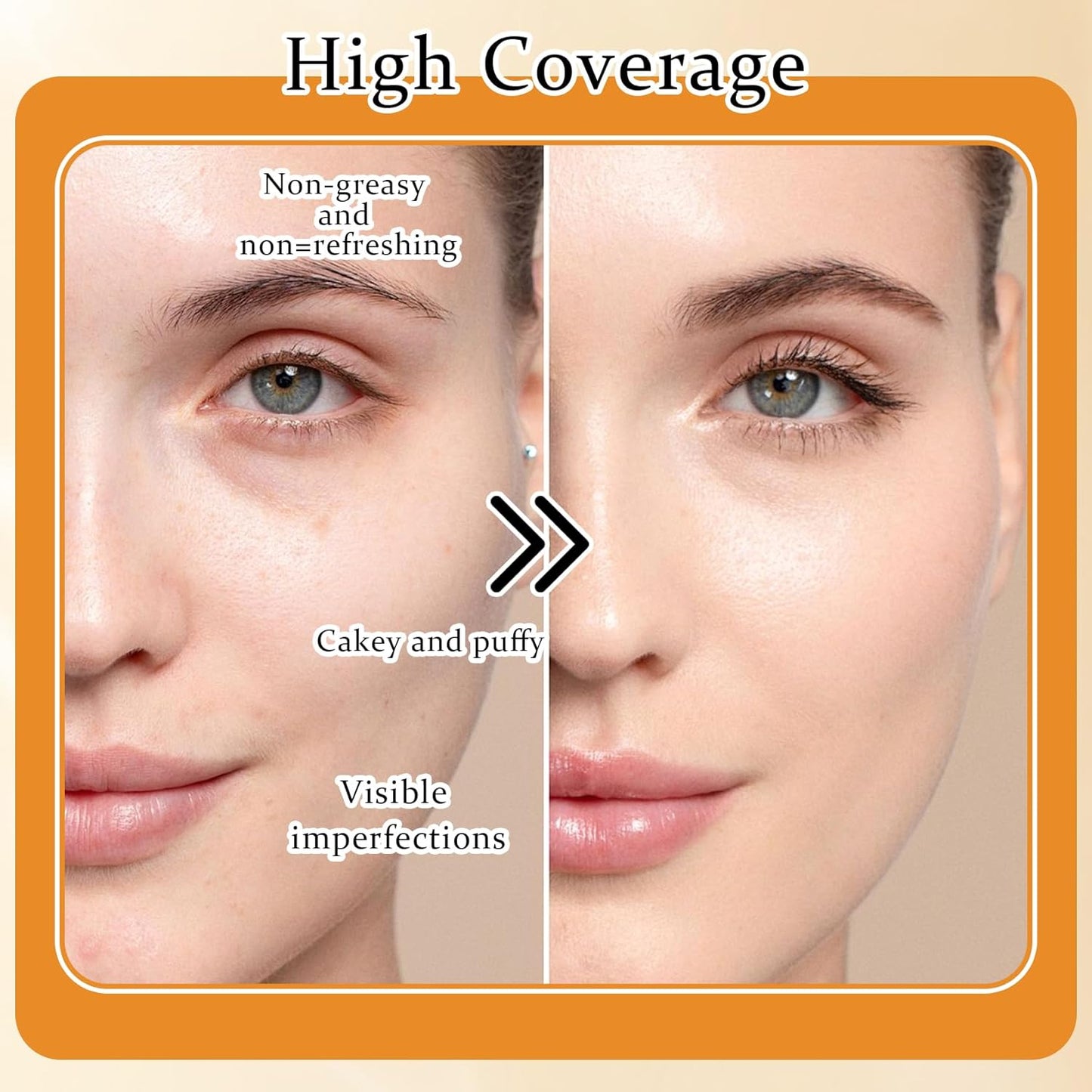 2Pcs Mushroom Head Air Cushion CC Cream Foundation Makeup,Moisturizing BB Cream Face Makeup Liquid Foundation,Long Lasting Full Coverage Concealer for All Skin Types(Natural)C