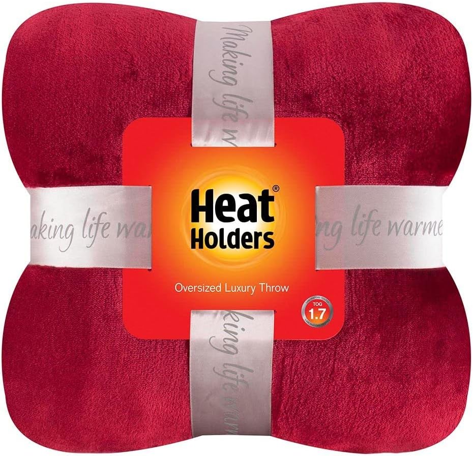 Heat Holders Fleece Throw Blanket for Couch - 300GSM Plush Super Soft Throw Blanket for Bed, Sofa, car & travel - Extra Large Cozy Blankets , Warm Thick Fuzzy, All Season - 50" X 70" - Hot Chocolate