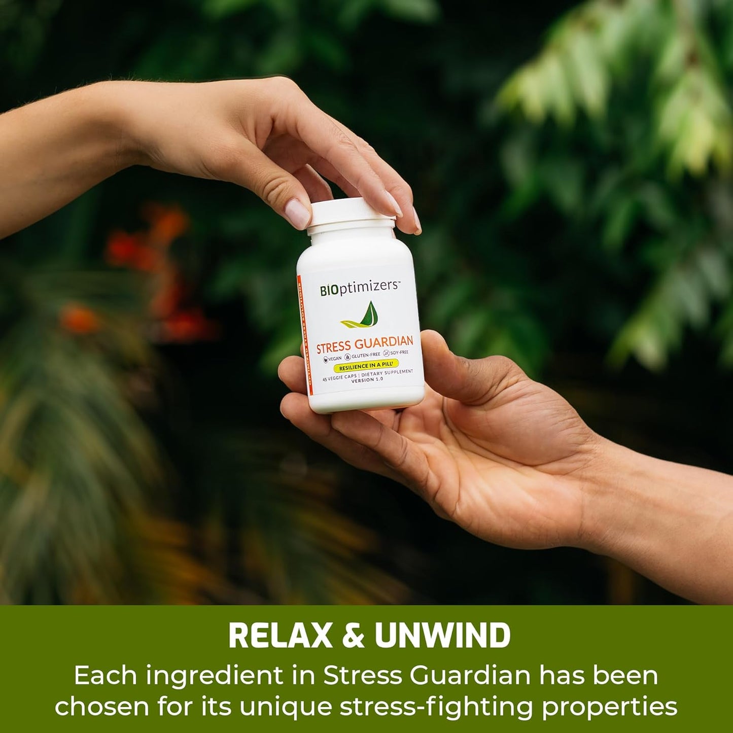 BIOptimizers Stress Guardian – Stress Relief Capsule – Rest Support Management - 45 Capsules