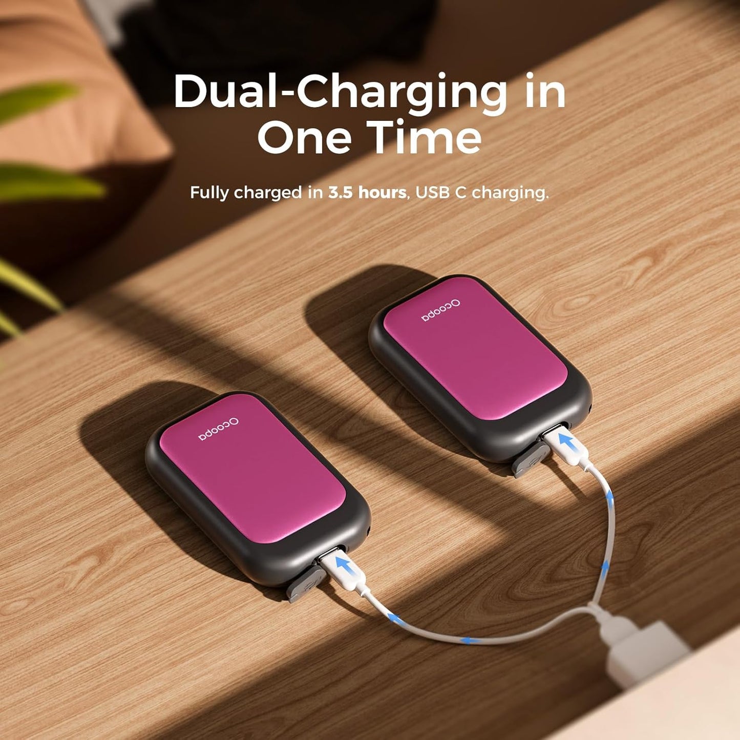 OCOOPA Magnetic Rechargeable Hand Warmers 2 Pack, Card-Style Electric AI Hand Warmers 5000mAh, Pocket Portable Hands Heater, UL Certified, for Men Women, Hunting Essentials, UT4 Young