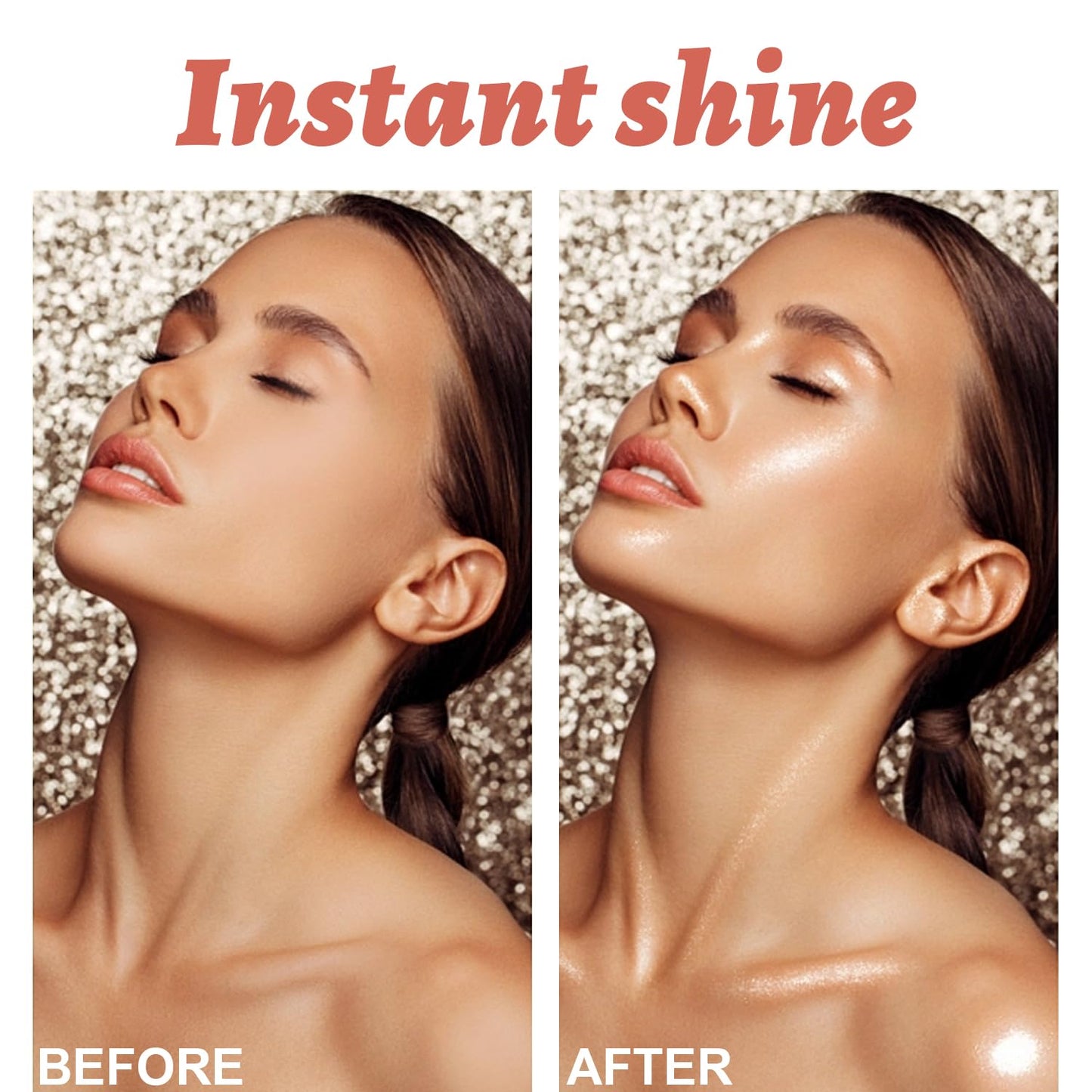 Body Glow Oil, Sunscreen Shimmer Oil, SPF 45 Broad Spectrum, Body Oil with with Coconut Oils, Moisturizing Glow for Face & Body, Liquid Illuminator Highlighter, Water Resistant, 3.72 fl oz (#02 ROSE)