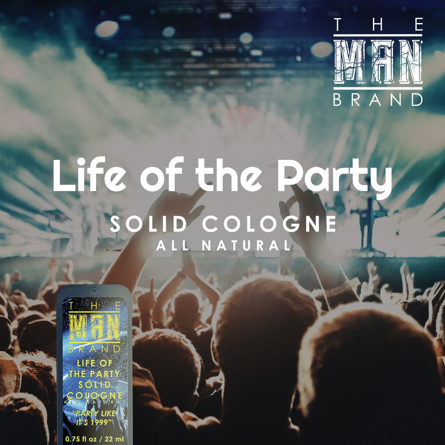 Life of the Party Solid Cologne - Natural Men's Travel Size Cool Water Cologne (3/4 oz, Pack of 1)