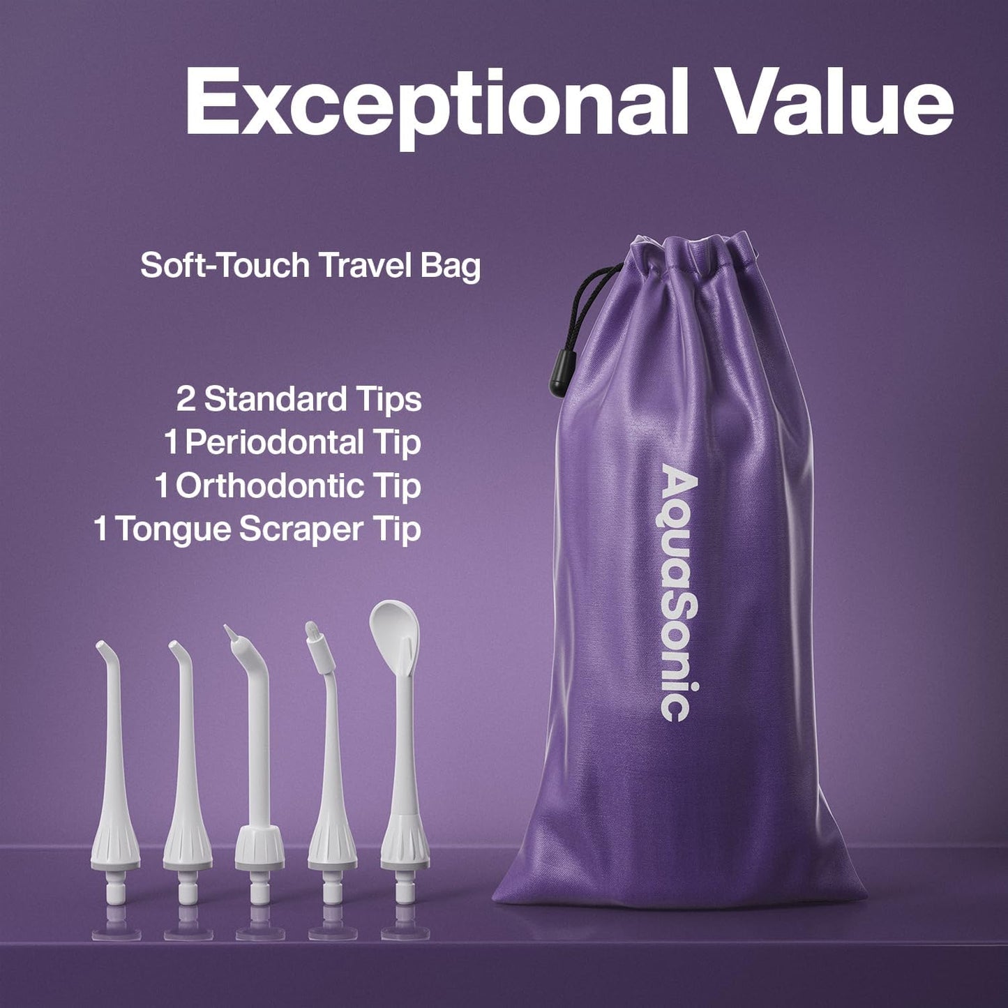 AquaSonic Water Flosser - Cordless Rechargeable Water Flossers for Teeth Cleaning - Waterproof Aqua Flosser, Portable Oral Irrigator for Dental Cleaning with 5 Jet Tips – Braces Home Travel