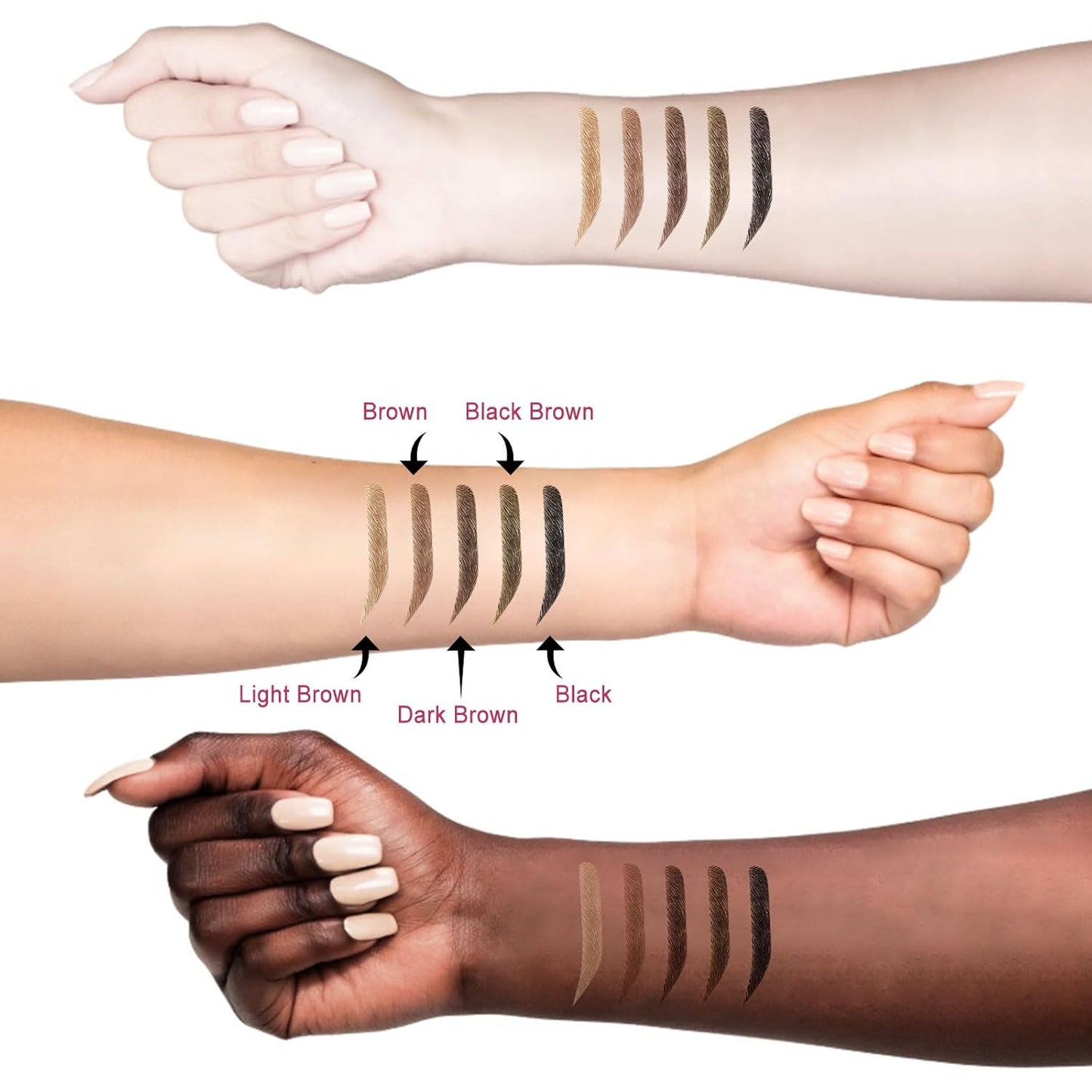 Microblading Eyebrow Pencil, Waterproof Eyebrow Pencils for Women Brown Hair Like Natural Liquid Brow Contouring Pen, 2-in-1 Dual-Ended Eye Brow Filler Pen with Precise Micro-Fork-Tip, Medium Brown