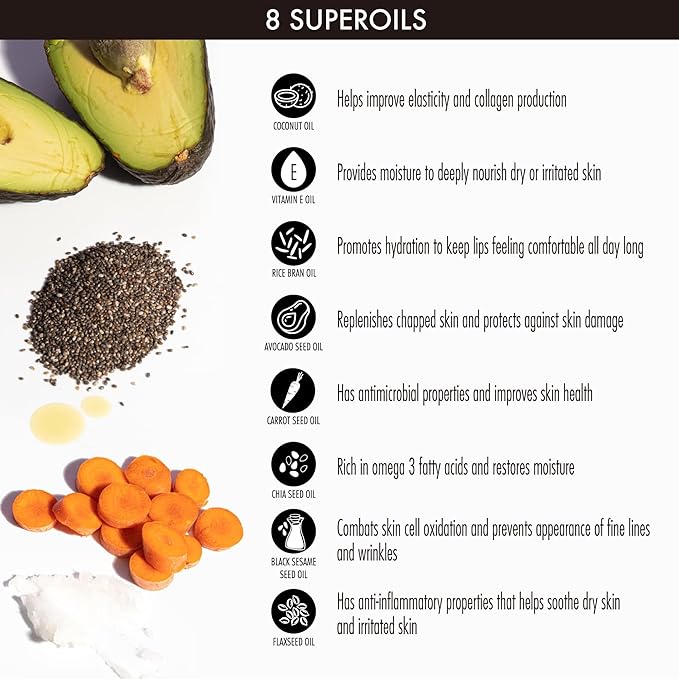 YENSA Super 8 Lip Oil, Natural Korean Moisturizing Gloss, No-Sticky Transparent Formula For Hydrating Lip Care (Power Pink) .22 fl oz