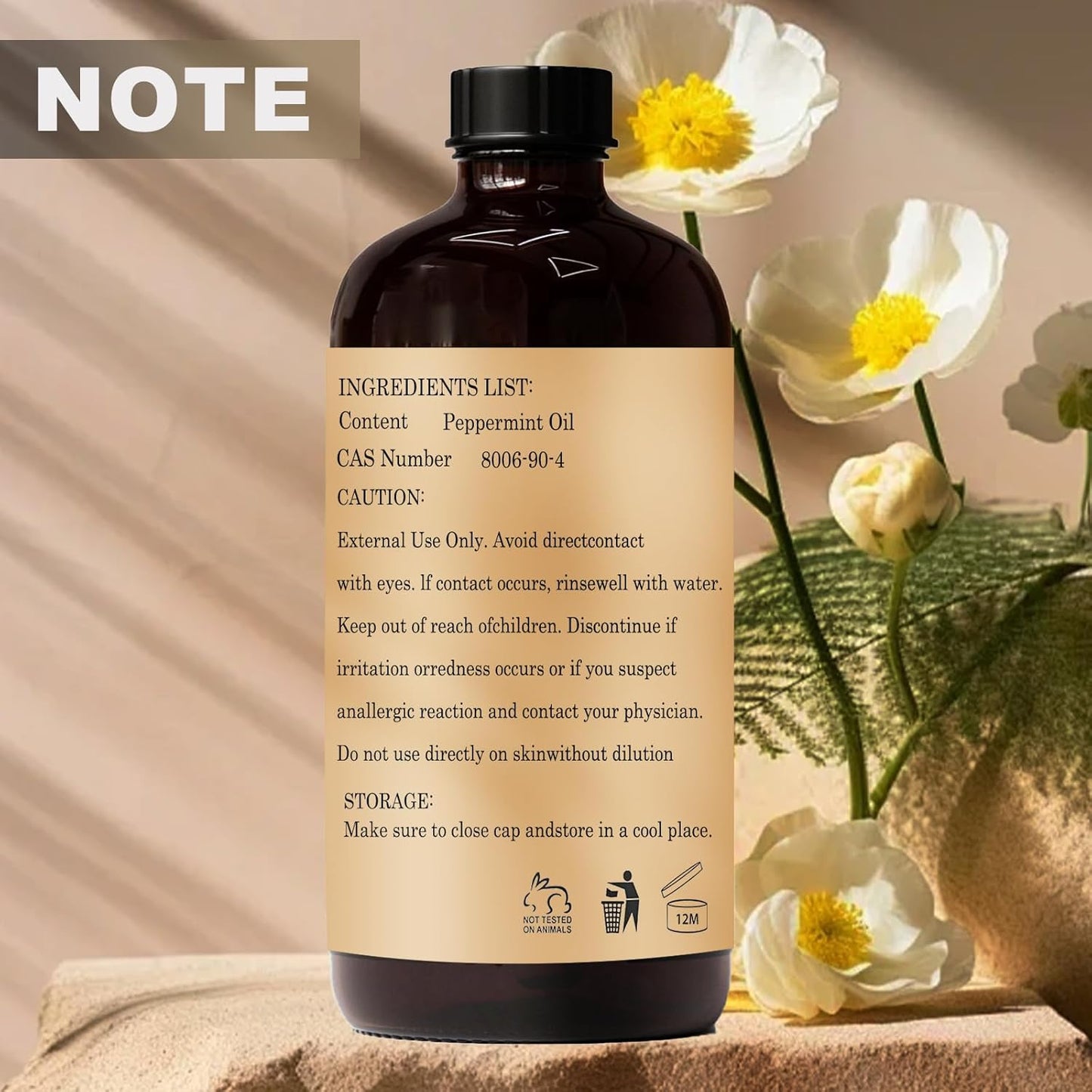 Peppermint Essential Oils 480ML- Pure and Natural Peppermint Essential Oil for Aromatherapy Diffuser,Soap Making & DIY - Peppermint /16 Fl Oz