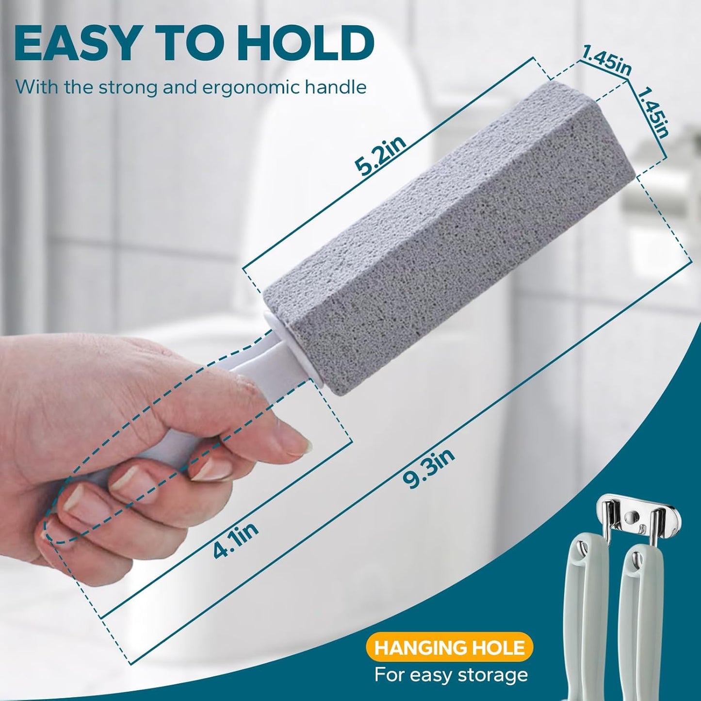 Emycool Pumice Stone Toilet Bowl Cleaner, 14 Pack Toilet Pumice Stone with Handle for Toilet Cleaning, Bathtubs, Sinks, Swimming Pools, Grills