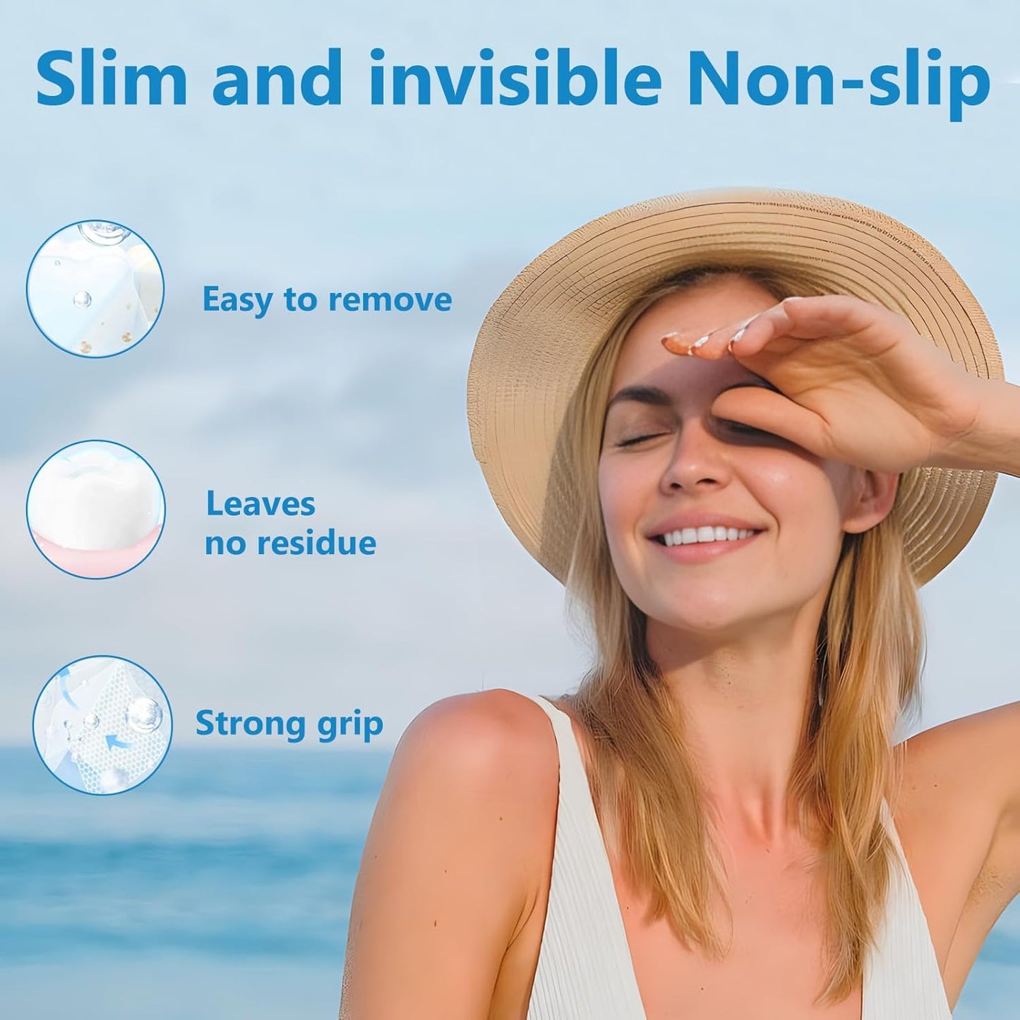 Teeth Whitening Strips for Sensitive, 28 Strips Whitener Safe Whitestrip, Deep Stains Removal Tooth Whitening, Enamel Safe Non-Slip Dry Strip Technology for Whiter Teeth, Mint