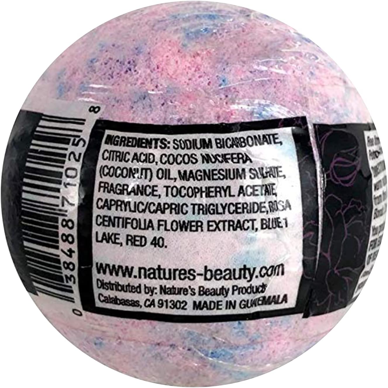 Nature's Beauty Yuzu & Rose Oil Bath Bomb Multi-Pack - Natural Hand Crafted, Non-Staining, Luxury Fizzy Spa Bomb, Nourish Dull + Dry Skin, Made w/Coconut Oil + Witch Hazel, 4.6 oz (4 Pack)