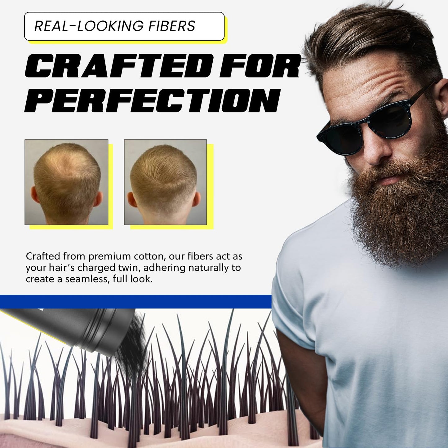 PrimeLook Hair Building Fibers, Luxurious Building Fibers for Thinning Hair, Superior Formula for Men & Women, Instant Volume, Matches Colors (27.5g, Dark Brown)