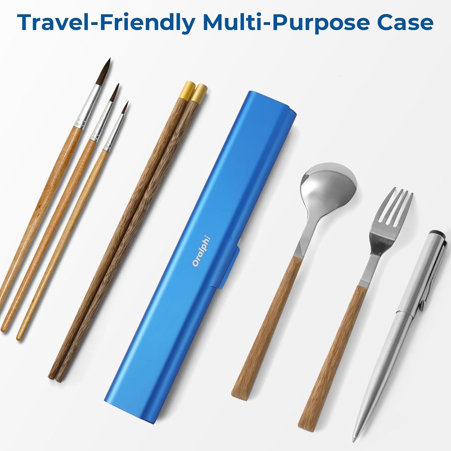 Aluminum Toothbrush Travel Case, Portable Travel Toothbrush Holder, Durable Manual Toothbrush Box Container for Traveling, Bathroom, Camping, Business Trip-Blue