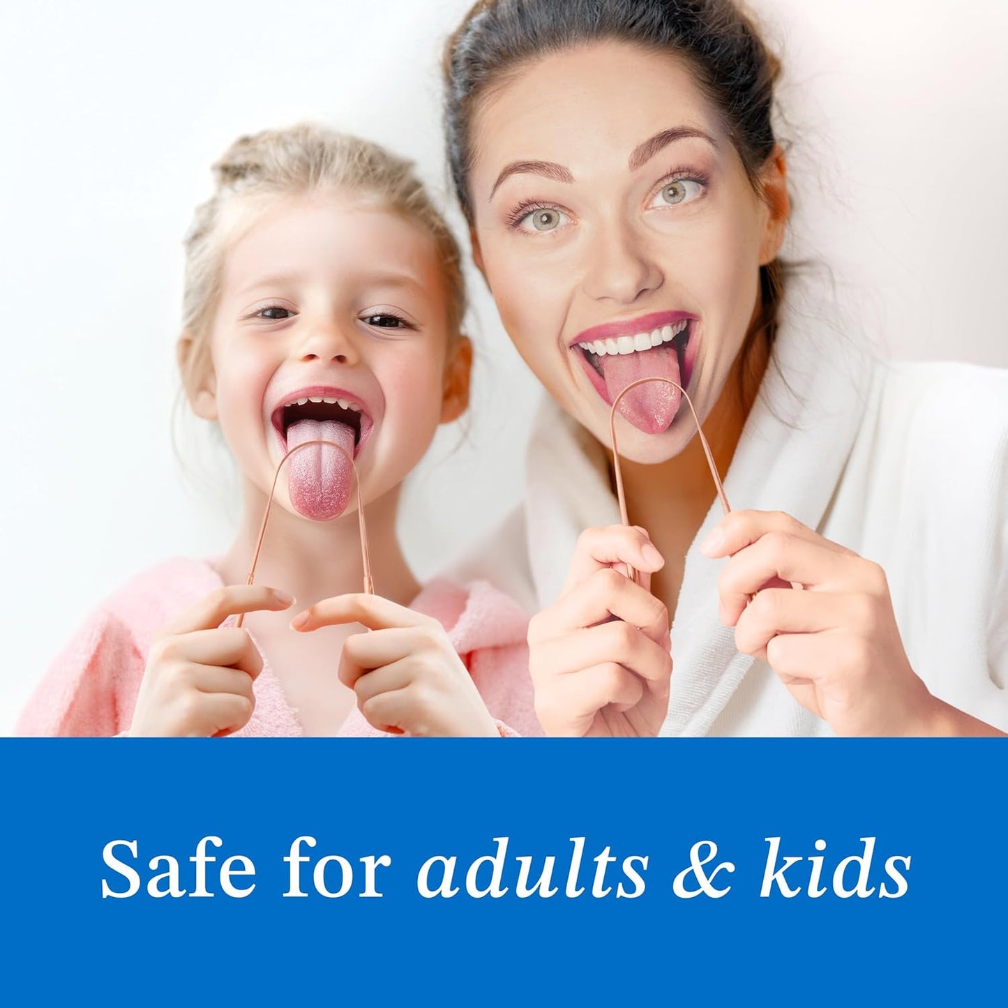 Mouthology Copper Tongue Scraper for Adults (2 Pack), Reduce Bad Breath, Metal Tongue Scraper, Tongue Cleaner, Tongue Scraper, Tongue Scrubber, Tongue Cleaner for Adults, Tongue Scraper Reusable