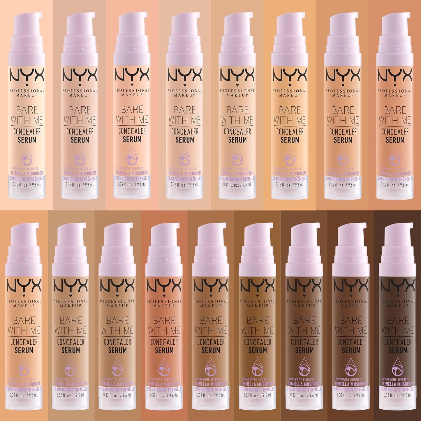 NYX PROFESSIONAL MAKEUP Bare With Me Concealer Serum, Concealer Makeup For Up To 24Hr Hydration - Mocha