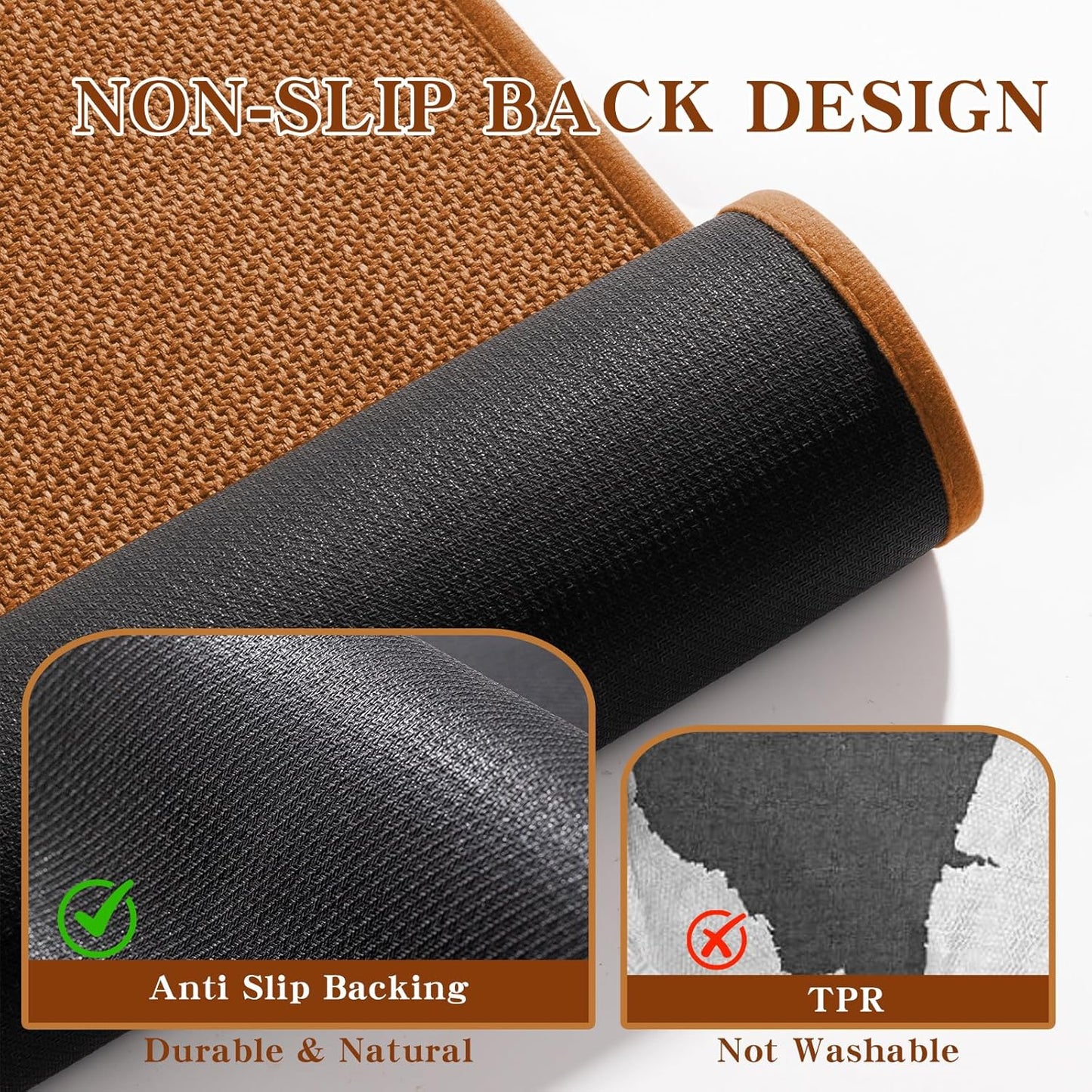 chakme Bathroom Rugs Mat 32x17, Ultra Thin Non Slip Bath Mat Quick Dry Absorbent Bath Mat for Bathroom Floor, (Orange, 32"x17")