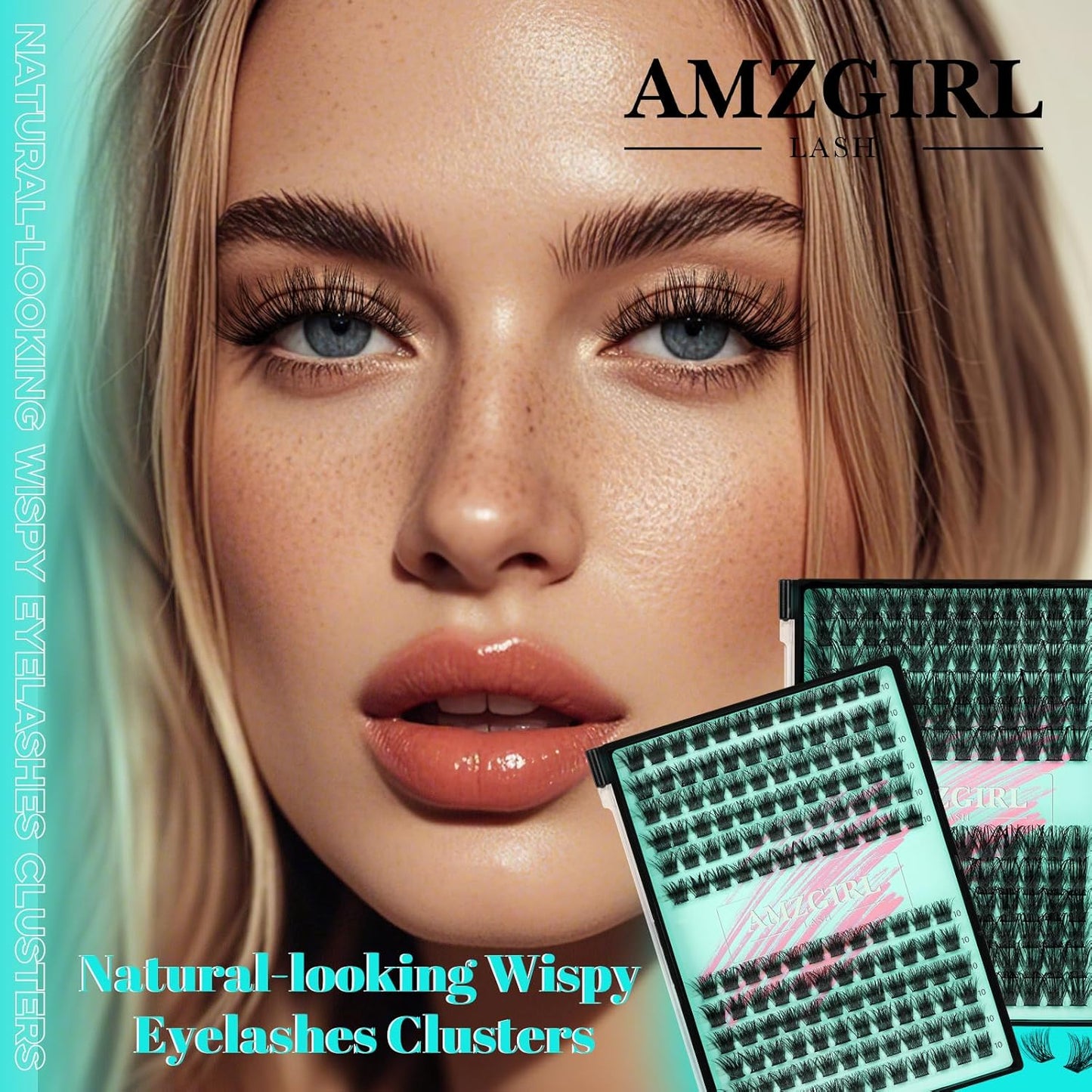 Wispy Lash Clusters Eyelash Extensions 144pcs Individual Lashes Cluster 12mm C Curl Fake Eyelash with Thin Band DIY Cluster Lashes At Home For Beginners (C-12mm)