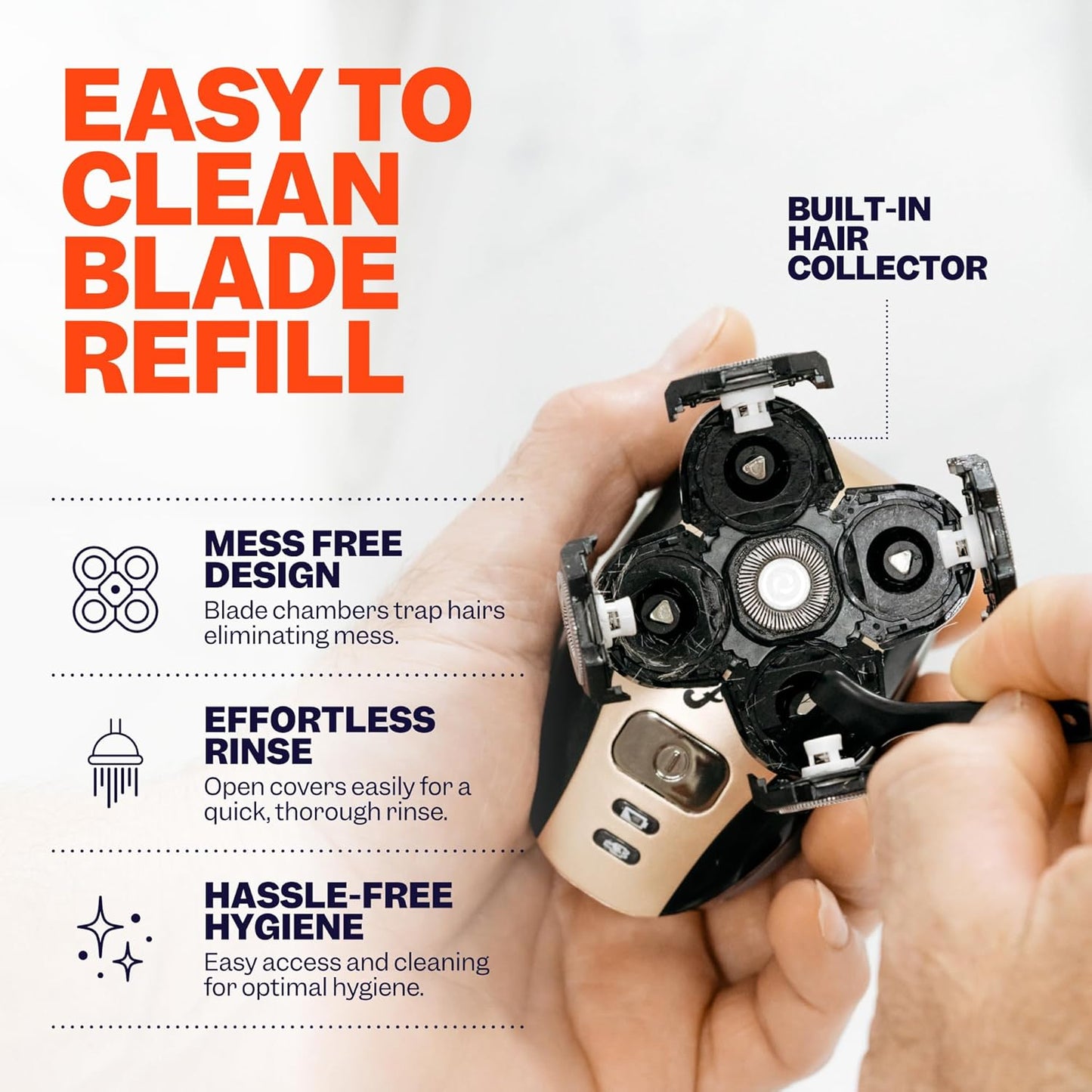 FlexSeries Official Blade 3 Pack Refills - No Irritation, Razor Bumps or Ingrown Hairs, Ultra-Sharp, Durable, ScalpSafe Design, QuickSnap Install, for 50 Shaves, Compatible with FlexSeries