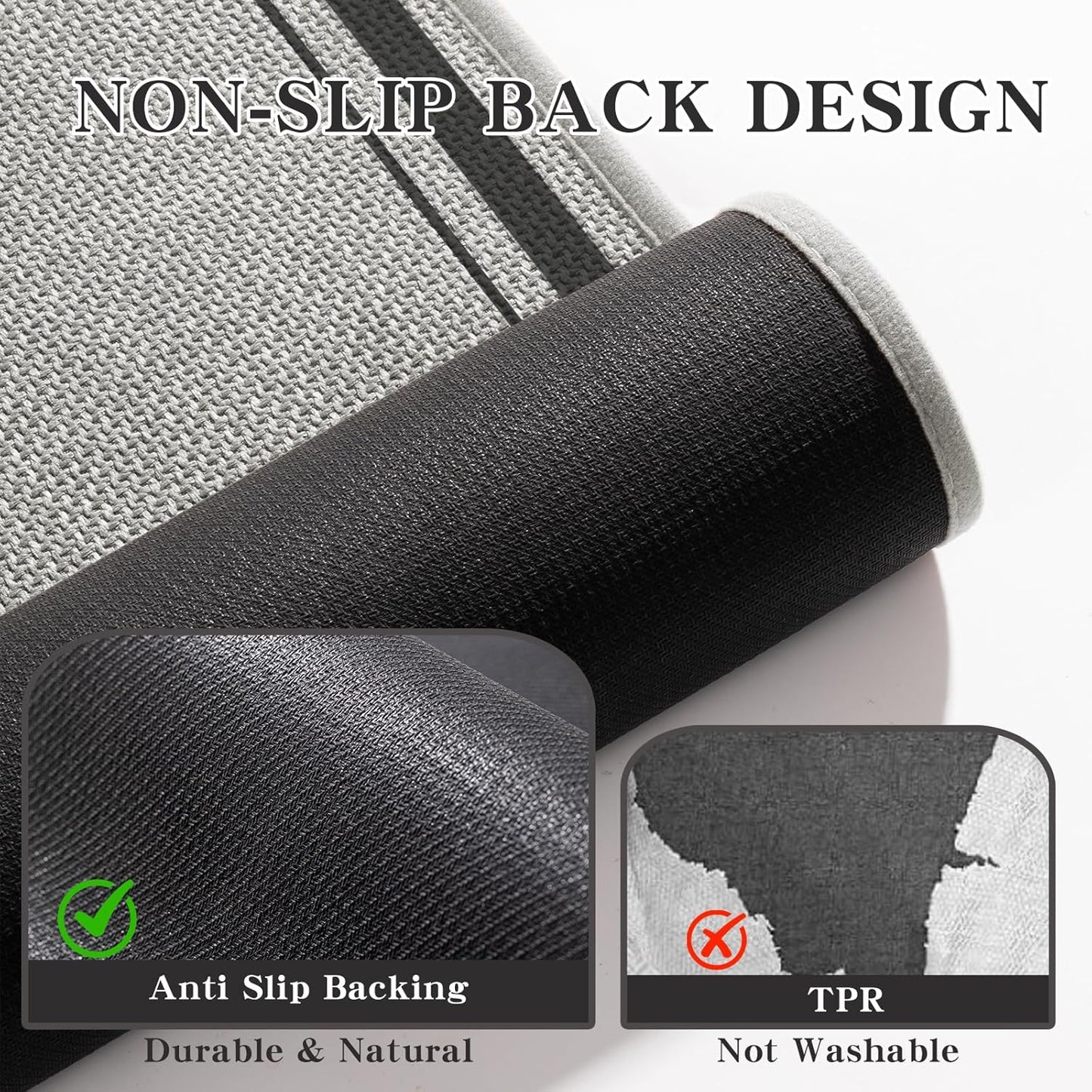 chakme Bathroom Rugs Mat U-Shaped 24x17, Ultra Thin Non Slip Bath Mat Small Quick Dry Absorbent Bath Mat for Bathroom Floor, (Dark Grey, U-24"x17")