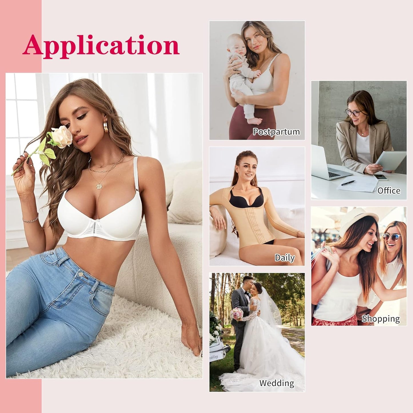 Gotoly Women Waist Trainer Corset Tummy Control Shapewear Upper Arm Shaper Post Surgical Slimmer Compression Tops