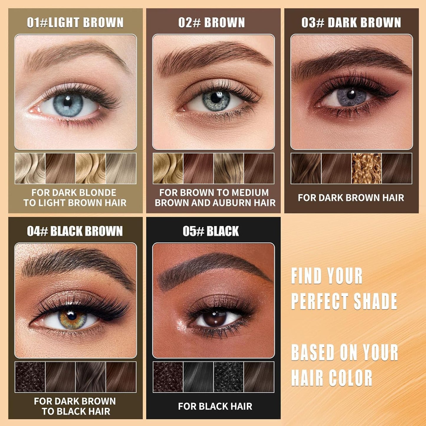 4-Fork Tip Microblading Eyebrow Pen - 2-in-1 Waterproof Eyebrow Pencil, Long-Lasting Natural Hair-Like Brows, Smudge-Proof & Easy to Use (With Tint 04#Black Brown)