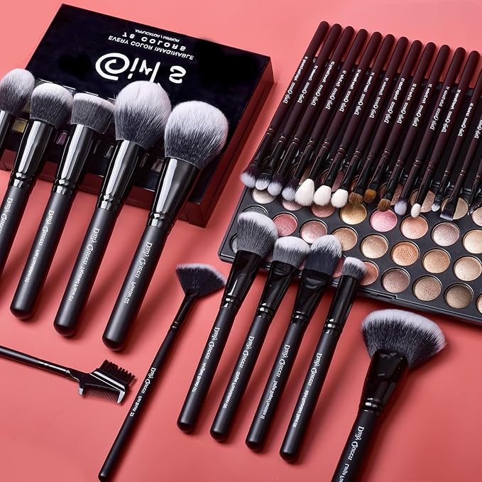 29pcs Black Professional Makeup Brush Set Kabuki Powder Concealers Eye shadows Blush Eyeliner Eyebrow Contour Eye blending Brushes (29pcs brush)