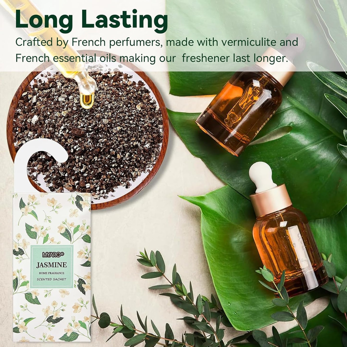 MYARO 12 Packs Large Sachets for Drawers and Closets, Large Hanging Sachet Bags Closet Air Fresheners Potpourri Bags Long-Lasting 6 Scents - Lavender, Rose, Jasmine, Ocean, Vanilla, Lily