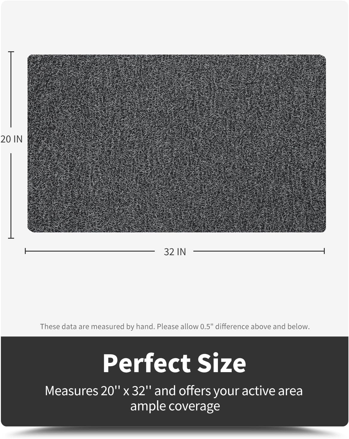 Non-Slip Bathtub Mat, 20x32 Inch, Shower Mats for Bath Tub, PVC Loofah Bathroom Mats for Wet Areas, Quick Drying