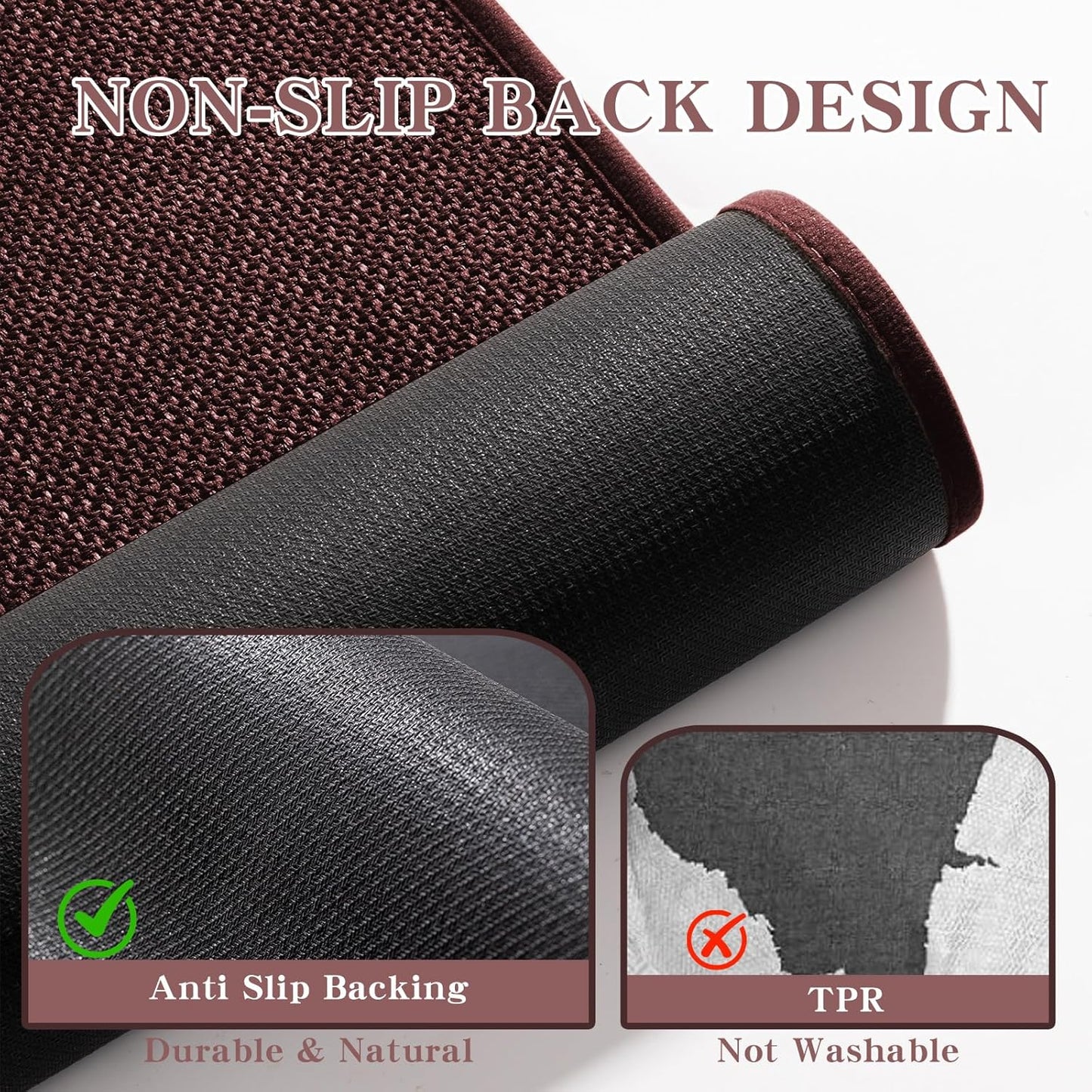 chakme Bathroom Rugs Mat 59x17, Ultra Thin Non Slip Bath Rug Runner Quick Dry Absorbent Bath Mat for Bathroom, (Dark Purple, 59"x17")