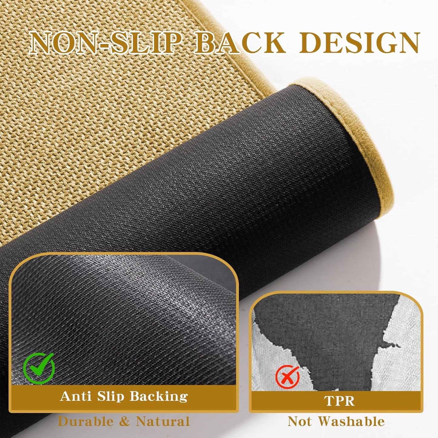 chakme Bathroom Rugs Mat 47x17, Ultra Thin Non Slip Bath Mat Runner Quick Dry Absorbent Bath Mat for Bathroom Floor, (Yellow, 47"x17")