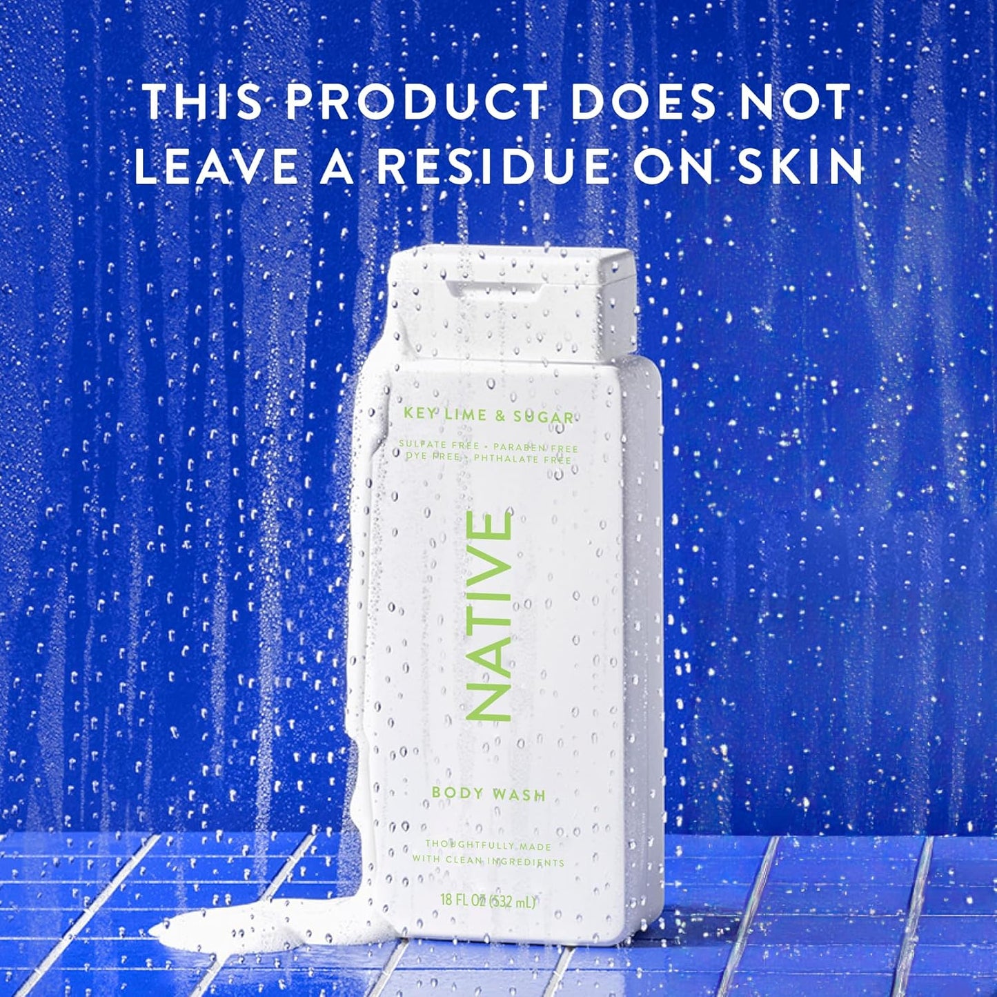 Native Body Wash Contains Naturally Derived Ingredients | For Women & Men, Sulfate, Paraben, & Dye Free Leaving Skin Soft and Hydrating | Key Lime & Sugar 18 oz - 2 Pk