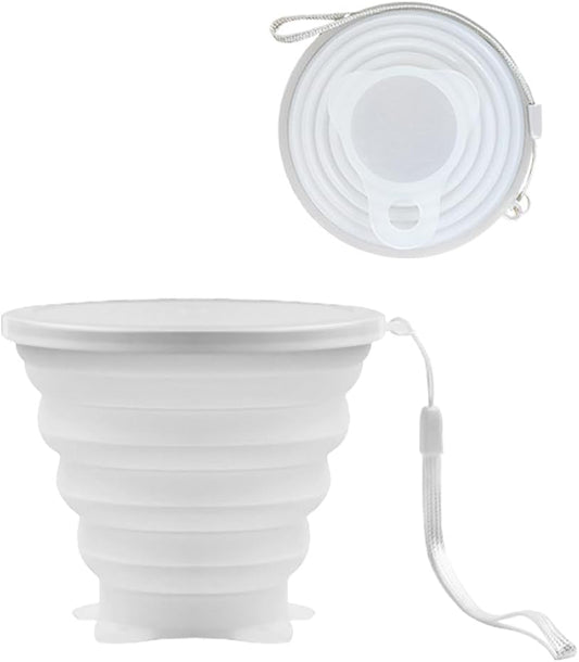 Silicone Collapsible Cups for Camping Travel,Small Portable Backpacking Camping Cup for Outdoor,Reusable Folding Travel Cup,270ml,Graduated(Transparent)