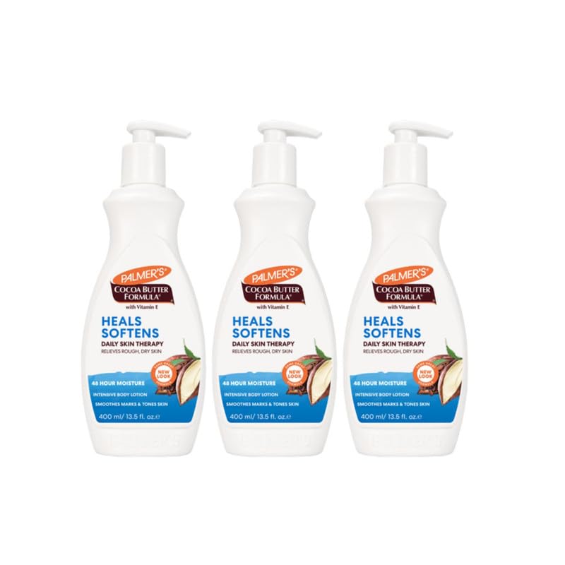 Palmer's Cocoa Butter Formula Daily Skin Therapy Cocoa Butter Body Lotion for Dry Skin, Hand & Body Conditioner, Pump Bottle,13.5 Oz (Pack of 3)