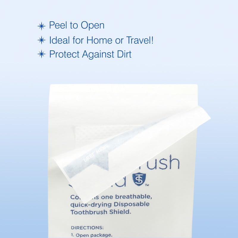 Intellident Toothbrush Shields - Toothbrush Head Cover Caps - Breathable, Quick-Drying & Disposable - Perfect for Travel, Home & Office Use - 20 Count (Pack of 2)