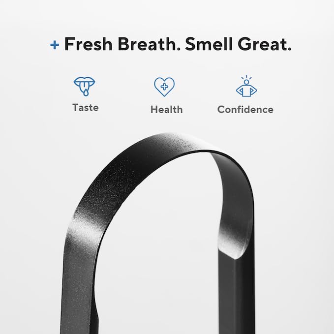 Tongue Scraper, Tongue Cleaner for Adults and Kids, Fights Bad Breath, Metal Tongue Scraper, Great for Oral Care, Oral Hygiene, Ayurveda Tongue Scraper, Hygiene Luxury Black Tongue Scraper. (3 Pack)