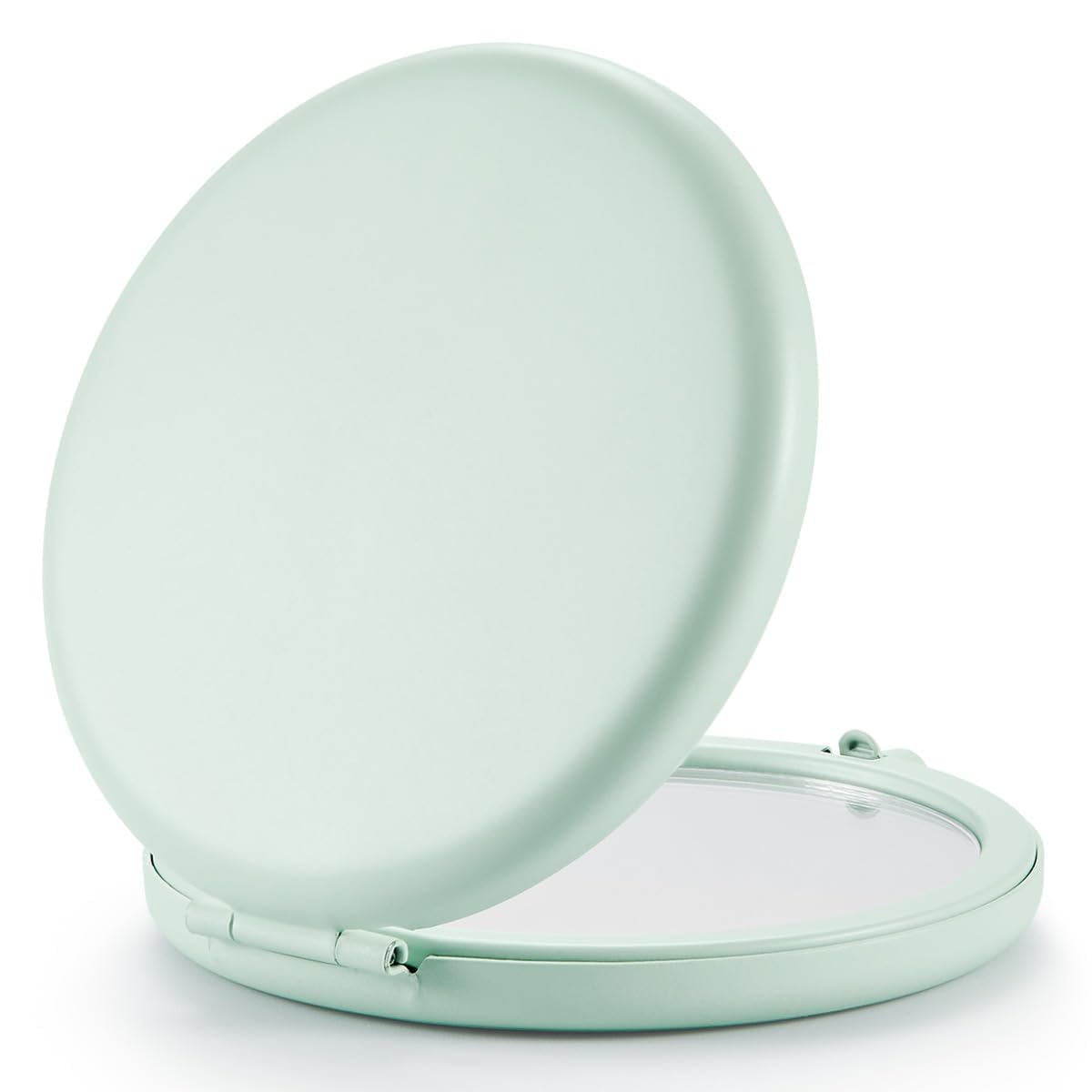 Compact Mirror for Purse, Pack of 6 Double-Sided 1X/2X Magnifying Metal Pocket Makeup Mirrors(Round, Cyan)