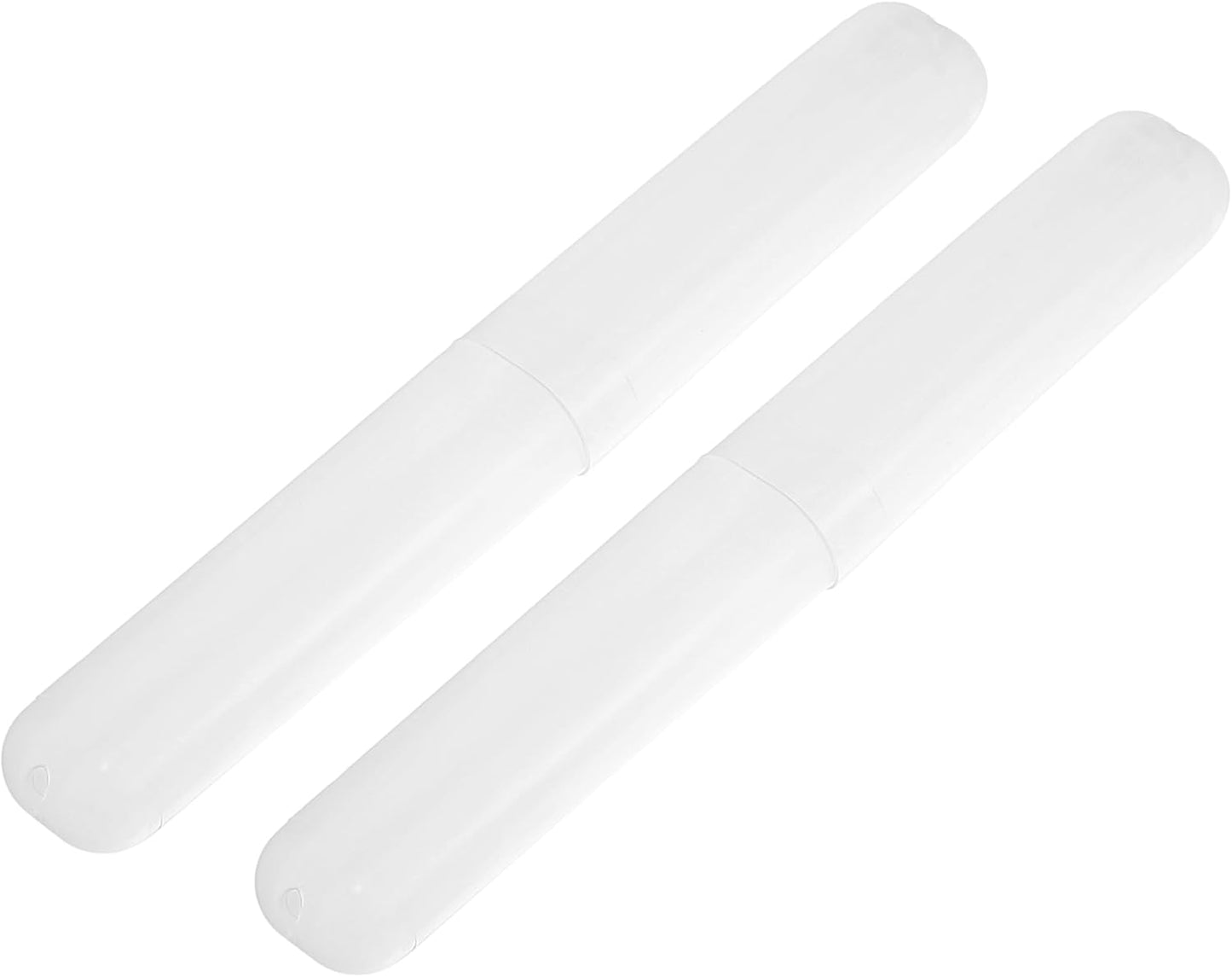 VOCOSTE 2 Pcs, Toothbrush Travel Case, Plastic, Lightweight Traveling Toothbrush Holders Case, for Travel Business, White, 7.48"x1.06"
