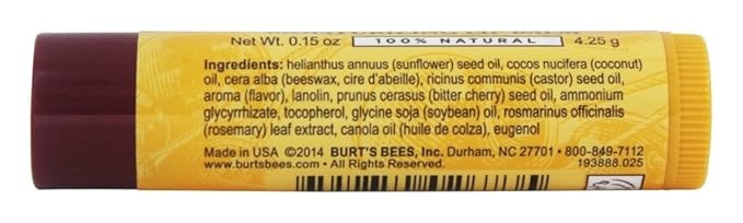 Burts Lip Balm Wild Cherr Size .15z Burts Lip Balm Wild Cherry .15z (Pack of 4)